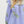 Mixed-Print Ruffle Pullover Top- Blue