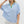 Striped Band Split Neck Top- Blue