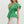 Flutter Sleeve V-Neck Pullover Peplum Top- Green