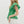 Flutter Sleeve V-Neck Pullover Peplum Top- Green