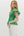 Flutter Sleeve V-Neck Pullover Peplum Top- Green