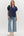 V-Neck Cuff Band Puff Sleeve Top- Navy