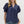 V-Neck Cuff Band Puff Sleeve Top- Navy