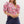 Floral Print Scallop Hem Top- Pink