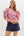 Floral Print Scallop Hem Top- Pink