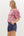 Floral Print Scallop Hem Top- Pink