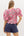 Floral Print Scallop Hem Top- Pink