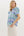 Floral Puff Sleeve Pullover Top- Blue/Green