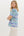 Floral Puff Sleeve Pullover Top- Blue/Green