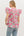 Floral Print Tiered Flutter Sleeve Top- Pink