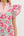 Floral Print Tiered Flutter Sleeve Top- Pink