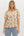 Floral Print Puff Sleeve Pullover Top- Cream