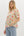 Floral Print Puff Sleeve Pullover Top- Cream