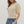 Solid Multi-Pattern Sweater Knit Pullover Top- Ecru