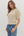 Solid Multi-Pattern Sweater Knit Pullover Top- Ecru