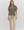 Leopard Pattern Puff Sleeve Half-Zip Top- Taupe