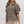 Leopard Pattern Puff Sleeve Half-Zip Top- Taupe