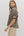 Leopard Pattern Puff Sleeve Half-Zip Top- Taupe
