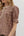 Multi-Floral Pattern Tie Closure Top- Brown