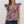 Multi-Floral Flutter V-Neck Band- Plum