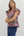 Multi-Floral Flutter V-Neck Band- Plum