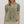 Botanical Print Puff Sleeve Top- Olive