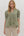 Botanical Print Puff Sleeve Top- Olive