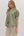 Botanical Print Puff Sleeve Top- Olive