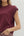 Solid Crew Neck Pullover Top- Merlot