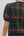 Plaid Puff Sleeve Sweater Knit Top- Navy