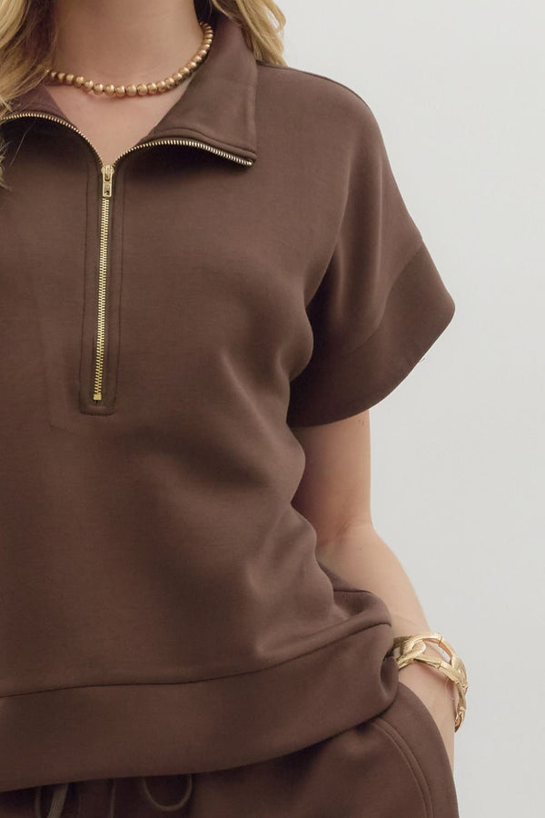 Solid Short Set- Espresso