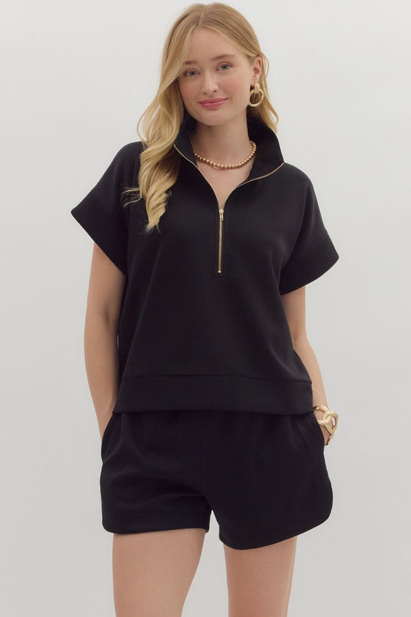 Solid Short Set- Black