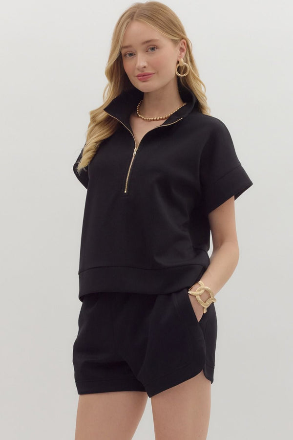 Solid Short Set- Black