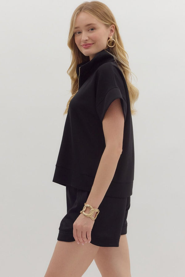 Solid Short Set- Black