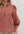 Floral Print 3/4 Sleeve Half Zip Top- Rust