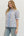 Floral Stripe Puff Sleeve Top- Blue