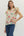 Floral Print Pleated Ruffle Top- Ecru