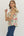 Floral Print Pleated Ruffle Top- Ecru