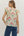 Floral Print Pleated Ruffle Top- Ecru