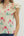 Floral Print Pleated Ruffle Top- Ecru