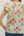 Floral Print Pleated Ruffle Top- Ecru