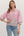 Botanical Print Ruffle Top- Pink