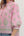 Botanical Print Ruffle Top- Pink