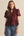 Solid Eyelet Puff Sleeve Top- Burgundy