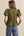 Solid Eyelet Puff Sleeve Top- Olive