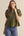 Solid Eyelet Puff Sleeve Top- Olive