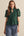 Solid Eyelet Puff Sleeve Top- H. Green