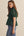 Solid Eyelet Puff Sleeve Top- H. Green