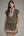Half Zip Solid Skirt Set- Olive