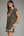 Half Zip Solid Skirt Set- Olive